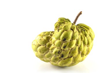 Şeker Elması (muhallebi elması, Annona, tatlandırıcı, Cherimoya meyvesi) beyaz arkaplanda