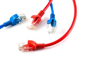 Ağ internet kablosu beyaz arkaplanda izole edildi