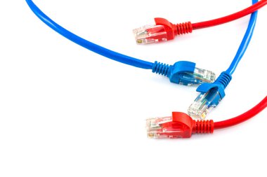 Ağ internet kablosu beyaz arkaplanda izole edildi