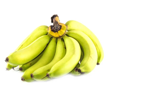Grüne Bananenbündel Auf Weißem Hintergrund — Stockfoto