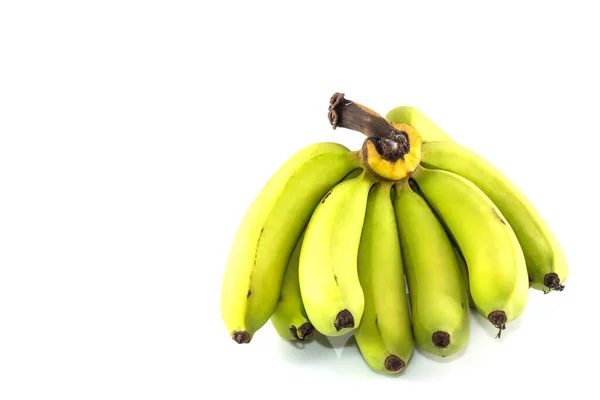 Grüne Bananenbündel Auf Weißem Hintergrund — Stockfoto