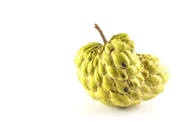 Şeker Elması Muhallebi Elması Annona Tatlandırıcı Cherimoya Meyvesi Beyaz Arkaplanda — Stok fotoğraf