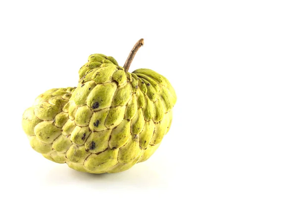 Şeker Elması Muhallebi Elması Annona Tatlandırıcı Cherimoya Meyvesi Beyaz Arkaplanda — Stok fotoğraf
