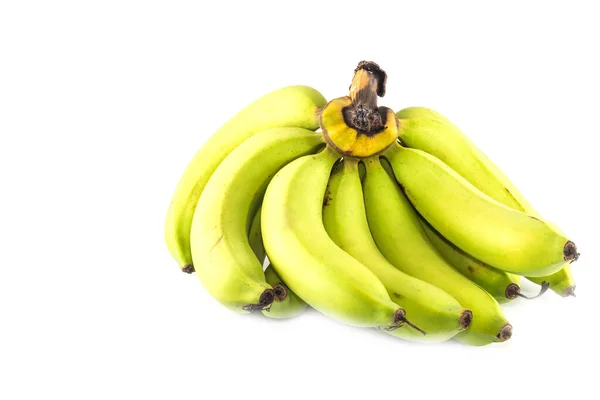 Grüne Bananenbündel Auf Weißem Hintergrund — Stockfoto