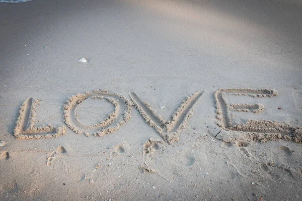 Messaggio Amore Scritto Fondo Alla Sabbia — Foto Stock