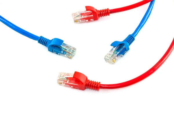 Kabel Internetowy Sieciowy Izolowany Białym Tle — Zdjęcie stockowe