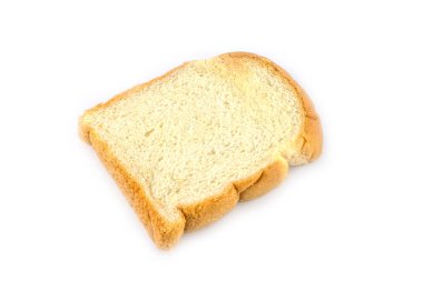Beyaz arkaplanda izole edilmiş beyaz ekmek dilimi