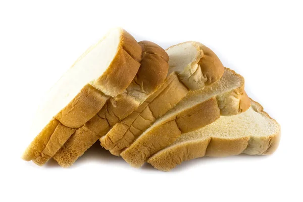 Beyaz Arkaplanda Izole Edilmiş Beyaz Ekmek Dilimi — Stok fotoğraf