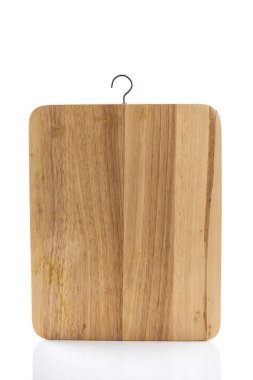 Mutfaktaki tahta blok beyaz arka planda izole