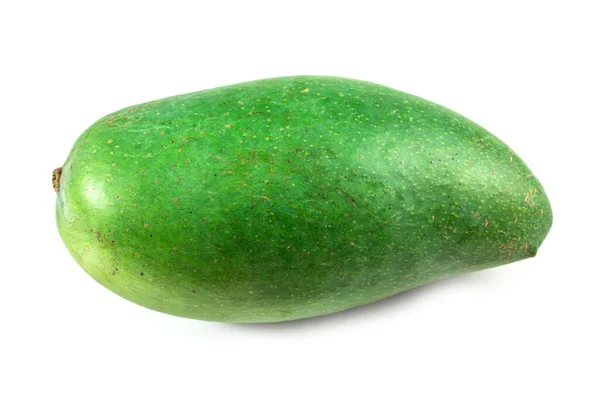 Mango Verde Proaspăt Izolat Fundal Alb — Fotografie, imagine de stoc