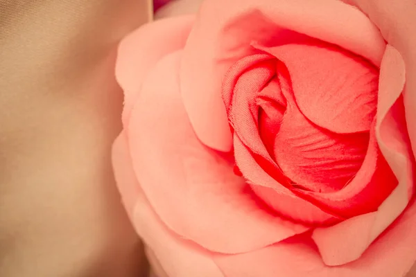 Pink Fabric Rose Flower Artificial Flowers Colorful Background — Stock Photo, Image