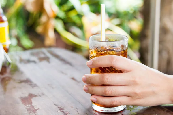 Glass Water Female Hands Background — Stock Photo, Image