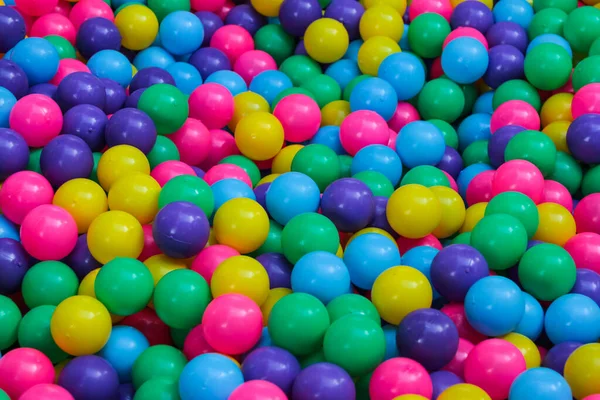Nombreuses Boules Plastique Colorées Sur Aire Jeux Pour Enfants — Photo