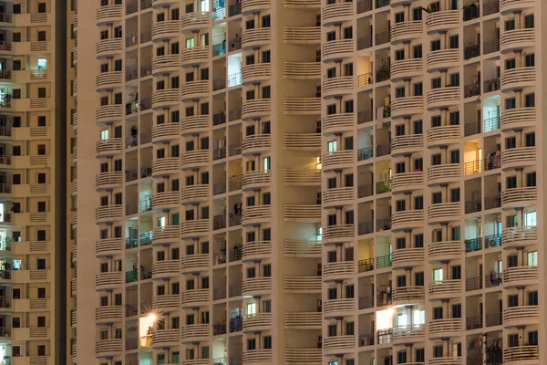 Night Time Condominium Life City People Modern Town — Stock Photo, Image