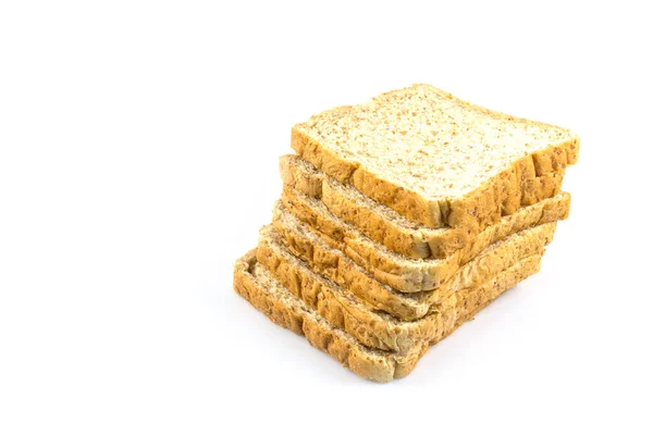 Whole Wheat Sliced Bread White Background — Stock Photo, Image