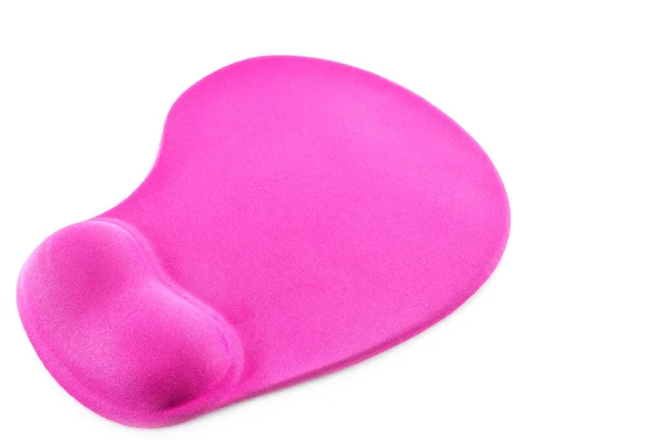 Rosa Mousepad Mit Handgelenkauflage Isoliert Auf Weißem Hintergrund — Stockfoto