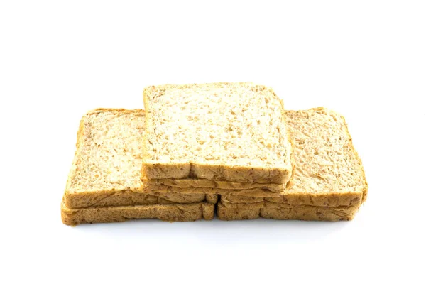 Whole Wheat Sliced Bread White Background — Stock Photo, Image