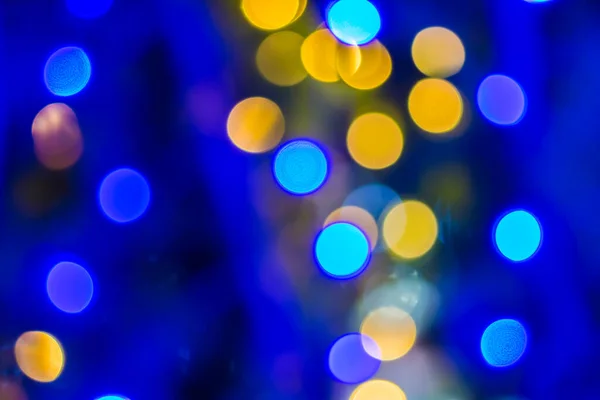 Linhagens Desfocadas Fundo Azul Árvore Natal — Fotografia de Stock