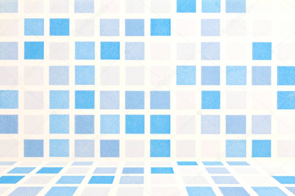 blue and white tile ceramic wall background