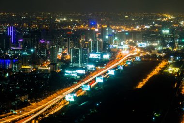 Gece Bangkok şehri, gece Tayland