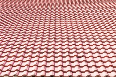 Turuncu çatı kiremitleri, Bulgar çatı kiremitleri. Ayrıntıları kapat.