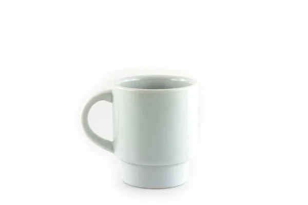 Taza Café Blanco Aislado Sobre Fondo Blanco — Foto de Stock