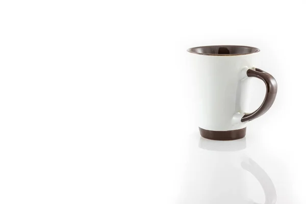 White Brown Coffee Cup White Background — Stock Photo, Image