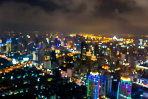 Wazige Lichten Van Bokeh Stad Bangkok Thaland — Stockfoto