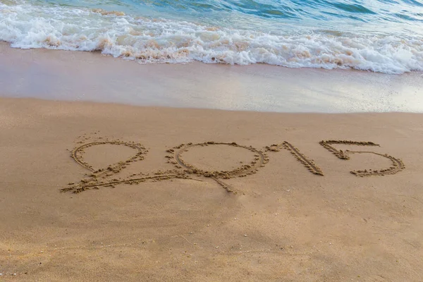 Jahr 2015 Sand Strand Thailand Geschrieben — Stockfoto