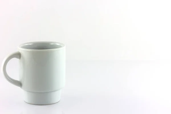 Белый Кофе Чашку Изолированы Белом Фоне — стоковое фото