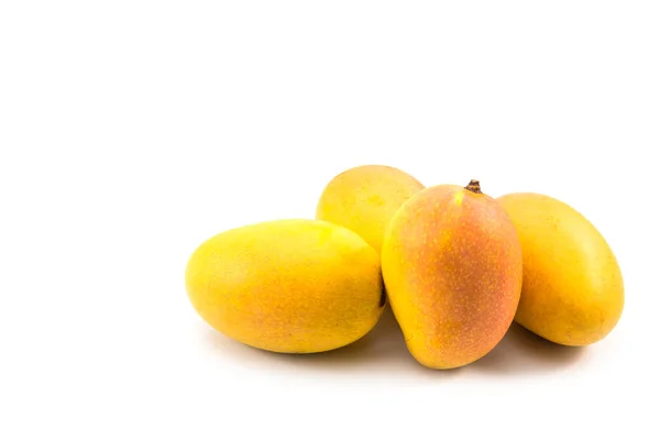 Νωπά Ώριμα Φρούτα Μάνγκο Που Απομονώνονται Λευκό Φόντο — Φωτογραφία Αρχείου
