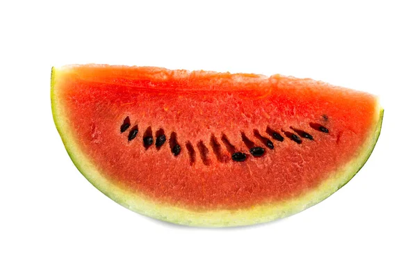 Rode Watermeloen Helft Plak Witte Achtergrond — Stockfoto