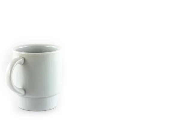 Witte Koffiekop Geïsoleerd Witte Achtergrond — Stockfoto