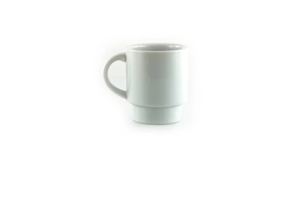 Taza Café Blanco Aislado Sobre Fondo Blanco — Foto de Stock