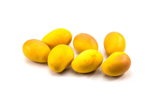 Frutto Fresco Mango Maturo Isolato Fondo Bianco — Foto Stock