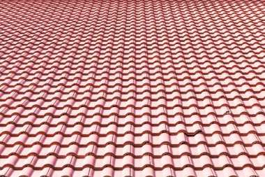 Turuncu çatı kiremitleri, Bulgar çatı kiremitleri. Ayrıntıları kapat.