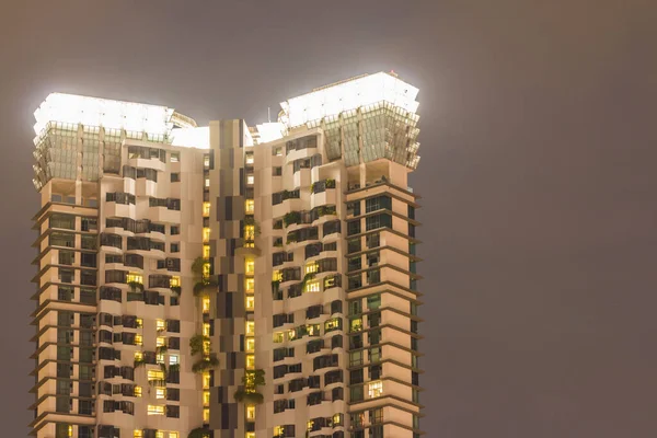 Natt Tid Bostadsrättsliv City Människor Modern Stad — Stockfoto