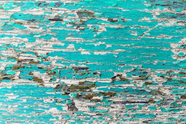 Soyut Eski mavi ve beyaz boyalı ahşap çatlak kara zemin