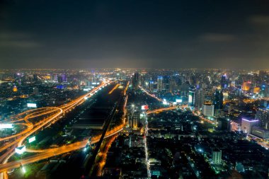 Gece Bangkok şehri, gece Tayland