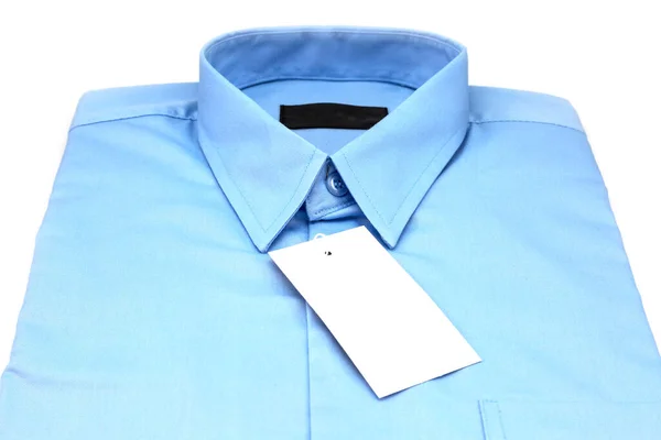 Chemise Bleu Clair Isolée Sur Fond Blanc — Photo