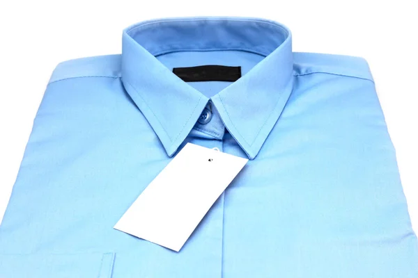 Camisa Azul Claro Isolado Fundo Branco — Fotografia de Stock