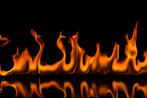 Fire Flames Black Background — Stock Photo, Image