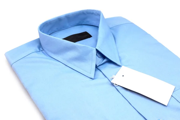 Camisa Azul Isolado Fundo Branco — Fotografia de Stock