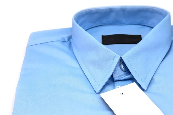 Camisa Azul Isolado Fundo Branco — Fotografia de Stock