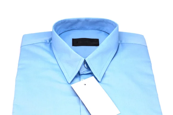 Camisa Azul Claro Isolado Fundo Branco — Fotografia de Stock