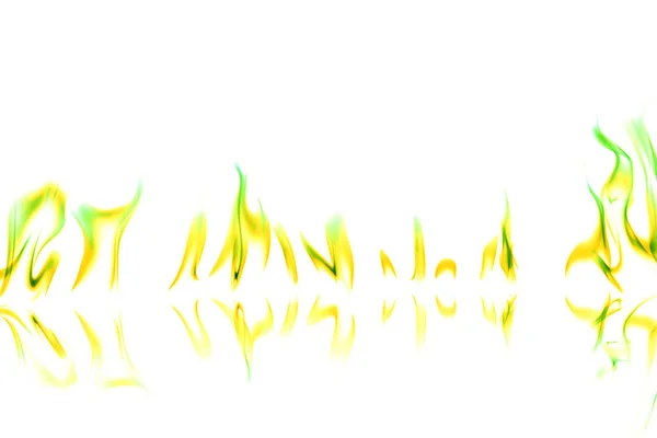 Abstrakte Farbe Der Feuerflammen Auf Weißem Schwarzgrund — Stockfoto