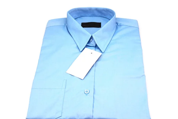 Camisa Azul Claro Isolado Fundo Branco — Fotografia de Stock
