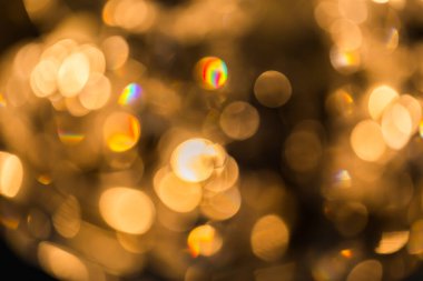 Güzel kristal avize Bokeh 'ten Bulanık Altın Bokeh