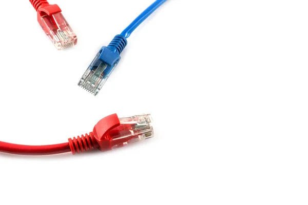 Nätverk Internet Kabel Isolerad Vit Bakgrund — Stockfoto