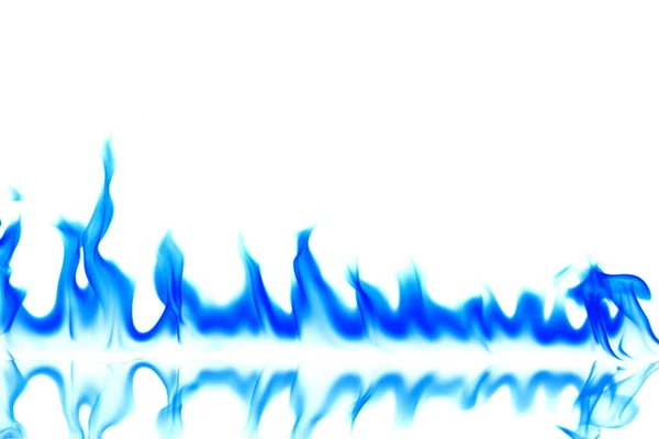 Синій Вогонь Полум Ізольовано Білому Тлі — стокове фото